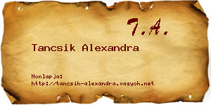 Tancsik Alexandra névjegykártya